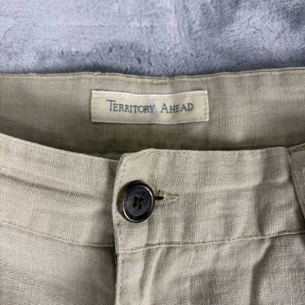 Territory Ahead Pants Mens 34x32 Linen Cotton Blend Textured Lightweight Chino
